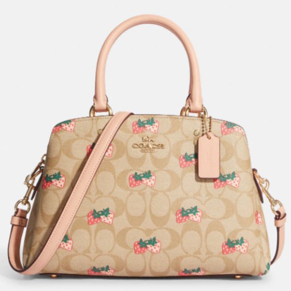 Coach | Mini Lillie Carryall In Signature Canvas With Strawberry Print - Picture 2 of 12